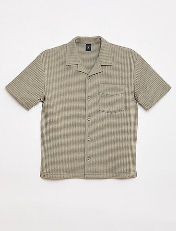 Camicia goffrata tinta unita