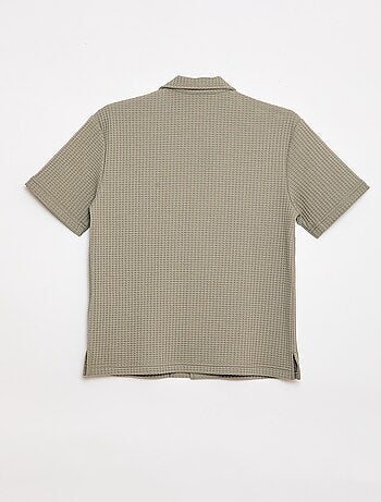 Camicia goffrata tinta unita