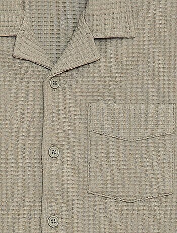 Camicia goffrata tinta unita