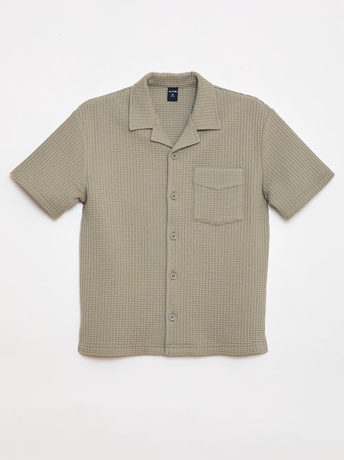 Camicia goffrata tinta unita - Kiabi Camicia goffrata tinta unita - Kiabi