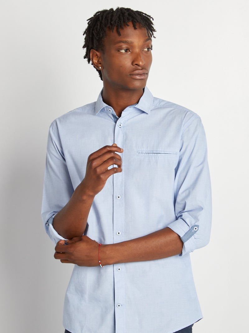 Camicia in chambray BLU - Kiabi