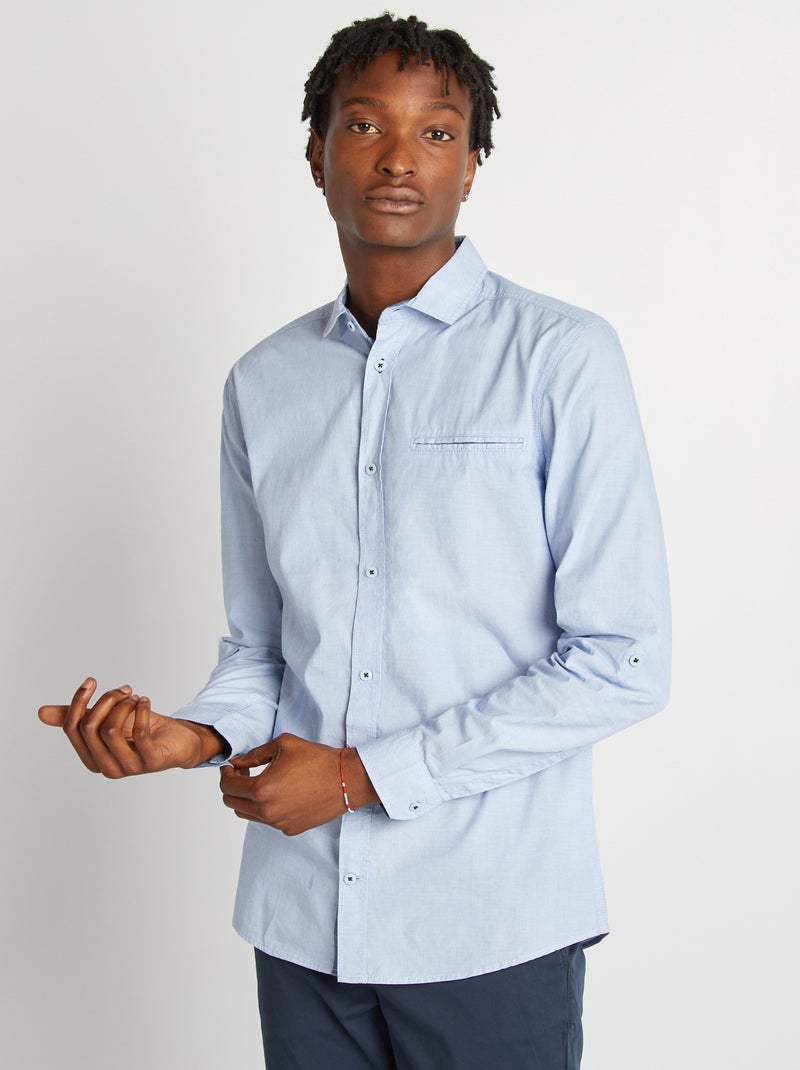 Camicia in chambray BLU - Kiabi