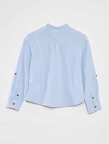 Camicia in chambray con colletto alla coreana