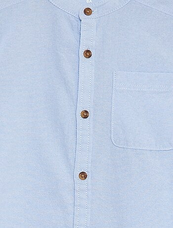Camicia in chambray con colletto alla coreana
