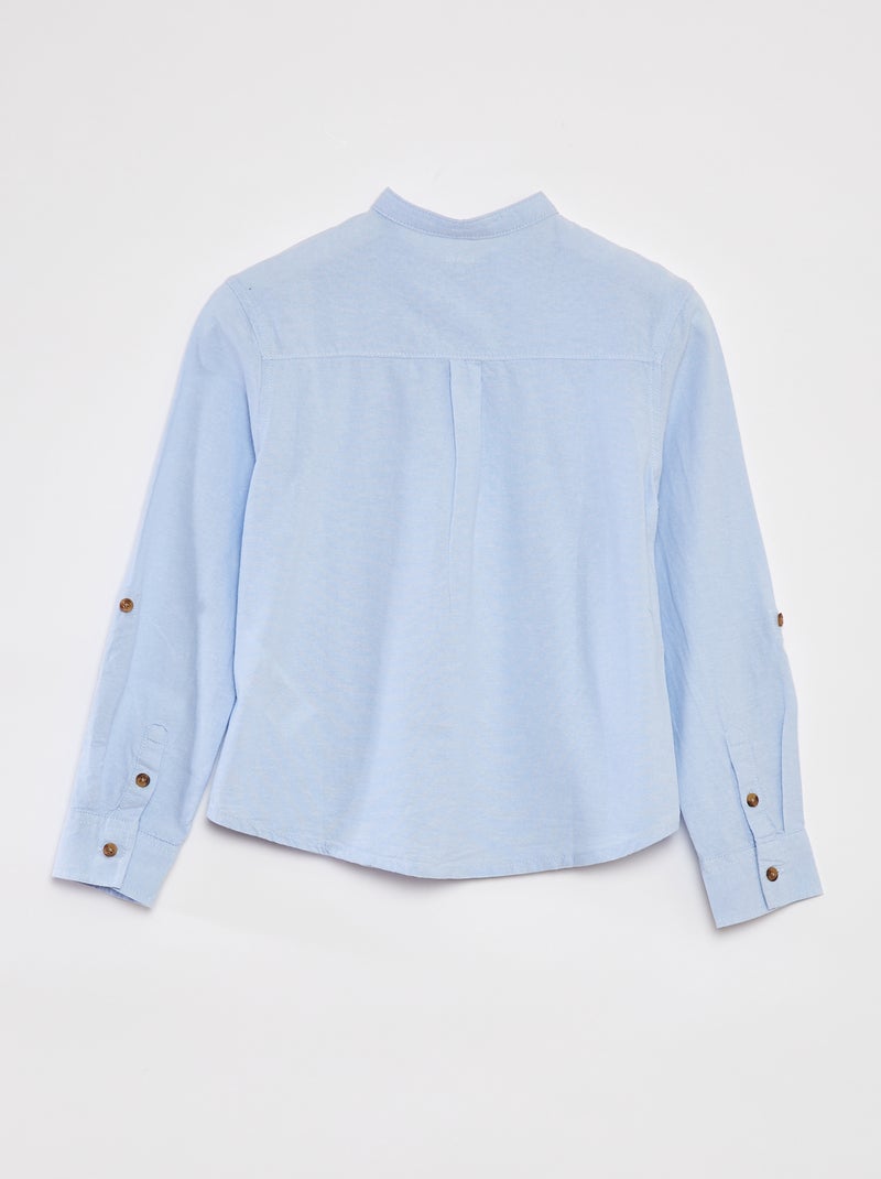 Camicia in chambray con colletto alla coreana BLU - Kiabi