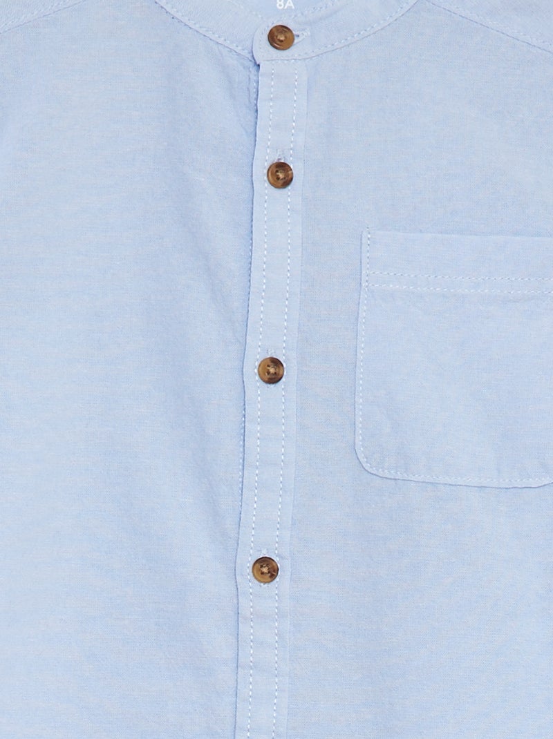 Camicia in chambray con colletto alla coreana BLU - Kiabi