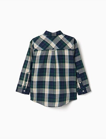 Camicia in cotone a manica lunga a quadri b&s