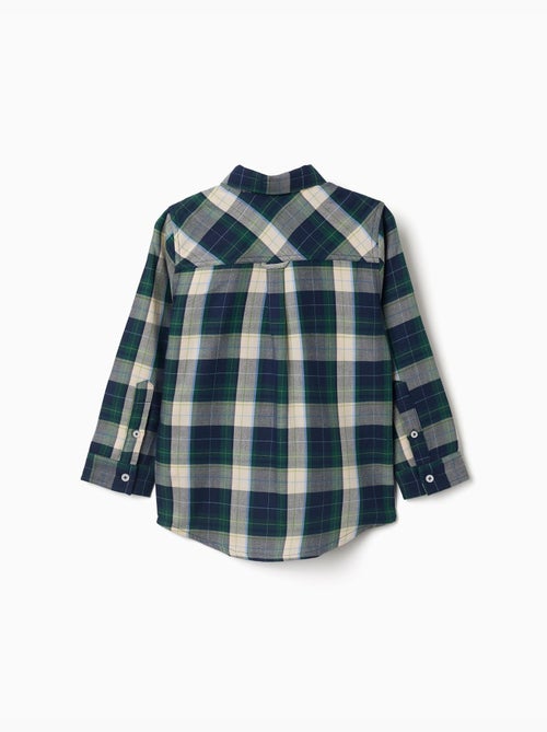 Camicia in cotone a manica lunga a quadri b&s - Kiabi