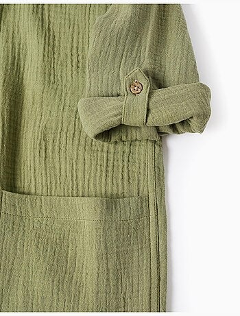Camicia in cotone a maniche lunghe con cappuccio