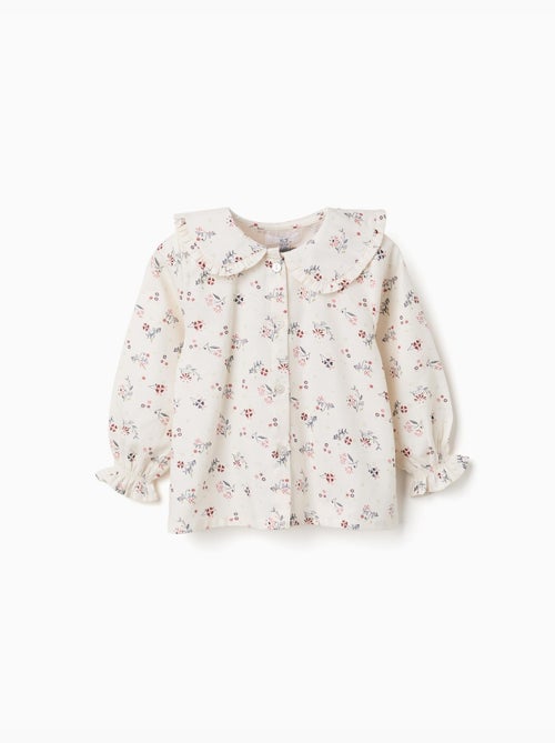 Camicia in cotone a maniche lunghe con motivo floreale - Kiabi Camicia in cotone a maniche lunghe con motivo floreale - Kiabi