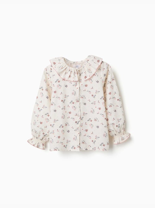 Camicia in cotone a maniche lunghe con motivo floreale - Kiabi Camicia in cotone a maniche lunghe con motivo floreale - Kiabi