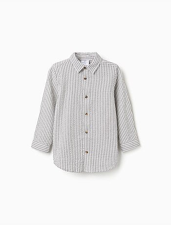 Camicia in cotone a maniche lunghe con righe