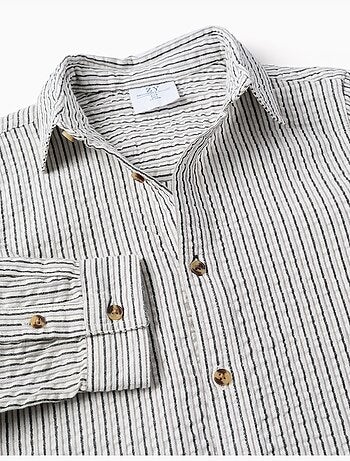 Camicia in cotone a maniche lunghe con righe