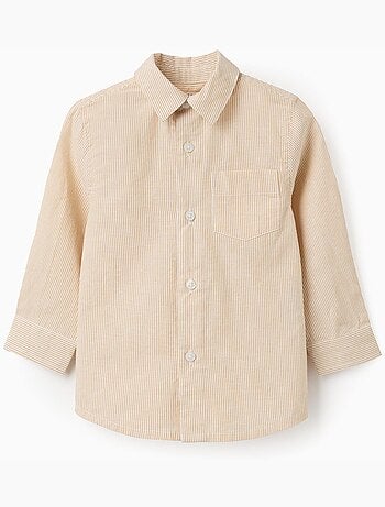 Camicia in cotone a maniche lunghe con righe