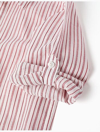 Camicia in cotone a maniche lunghe con righe