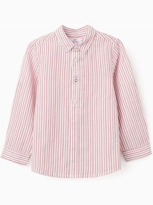 Camicia in cotone a maniche lunghe con righe - Kiabi