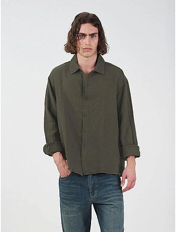 Camicia in cotone a maniche lunghe dalla vestibilità rilassata giesto