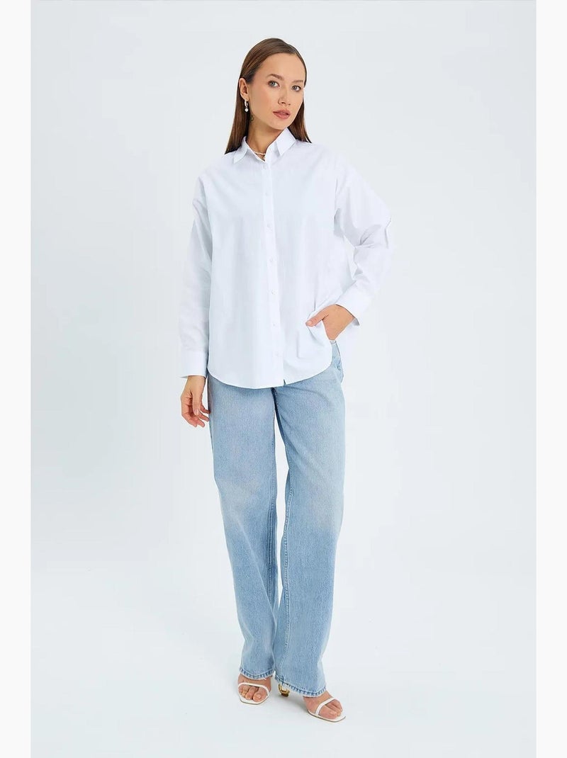 Camicia in cotone a maniche lunghe mixray Bianco - Kiabi