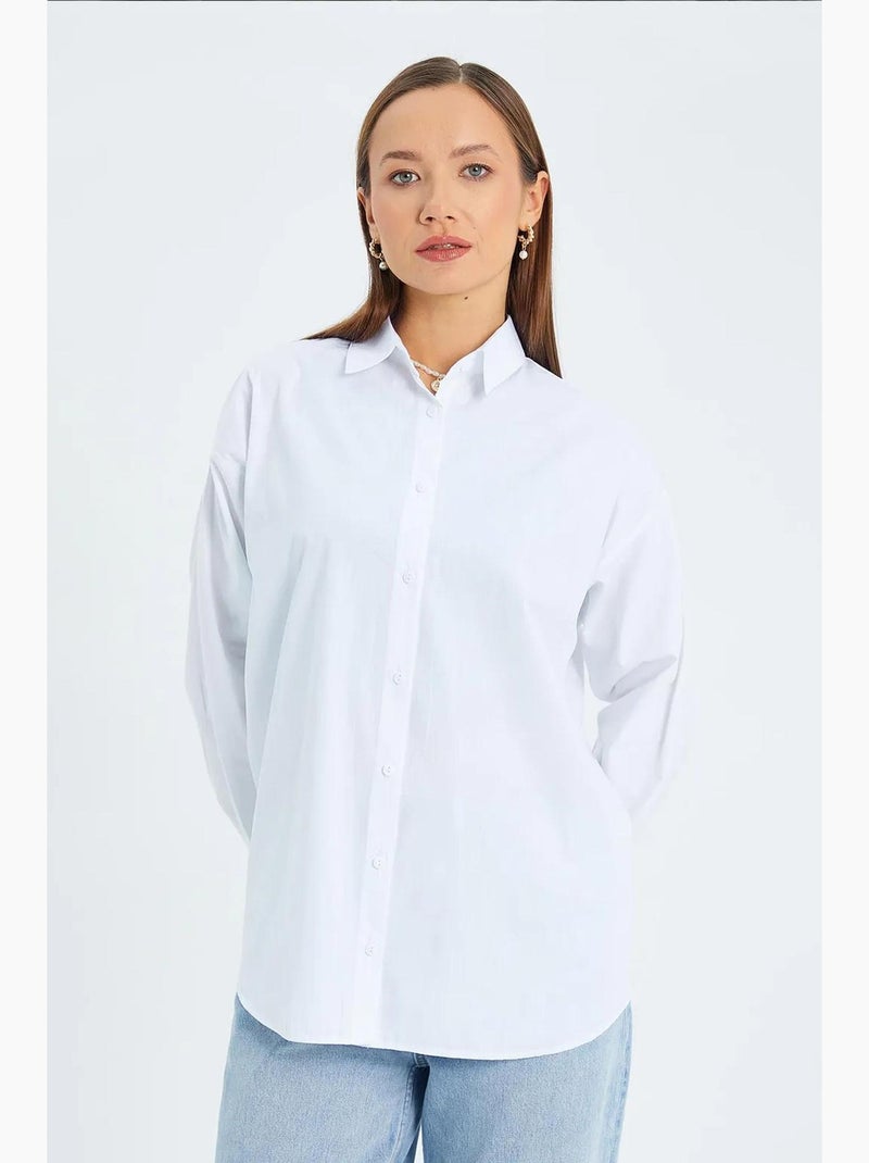 Camicia in cotone a maniche lunghe mixray Bianco - Kiabi