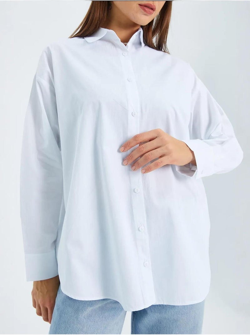 Camicia in cotone a maniche lunghe mixray Bianco - Kiabi