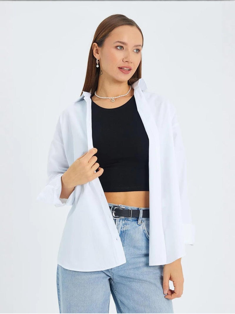 Camicia in cotone a maniche lunghe mixray Bianco - Kiabi