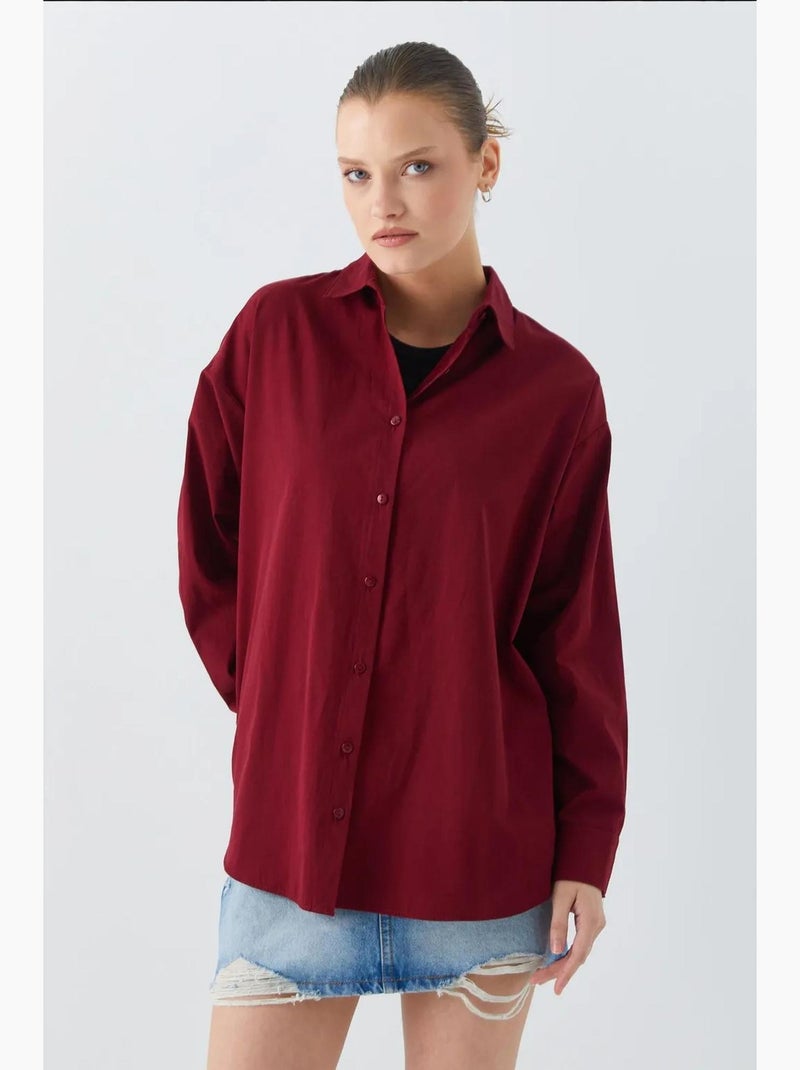 Camicia in cotone a maniche lunghe mixray Rosso bordeaux - Kiabi