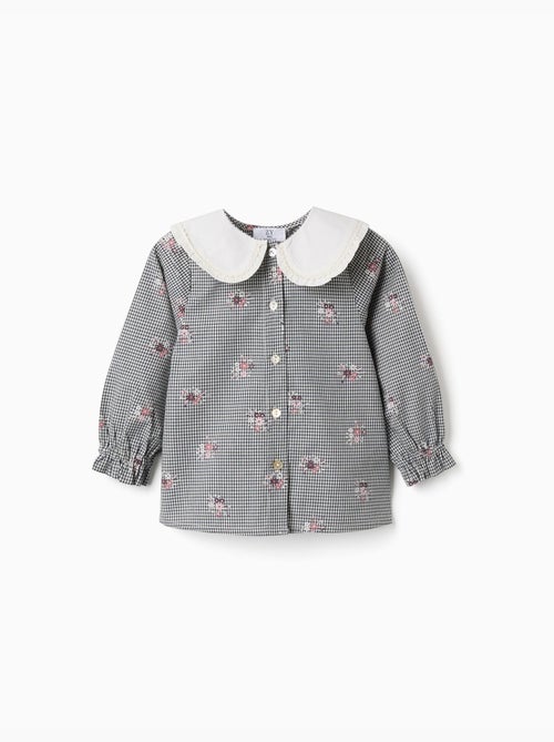 Camicia in cotone a quadretti con stampa floreale - Kiabi