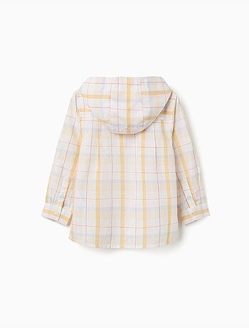 Camicia in cotone a quadri con cappuccio B&S