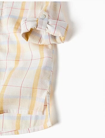 Camicia in cotone a quadri con cappuccio B&S