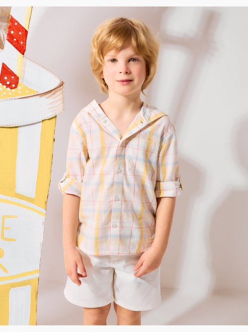 Camicia in cotone a quadri con cappuccio B&S - Kiabi