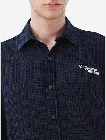 Camicia in cotone a quadri vestibilità rilassata da uomo giesto