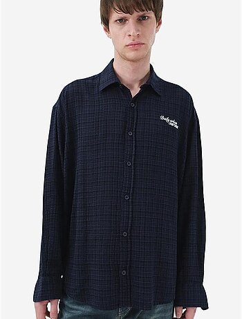 Camicia in cotone a quadri vestibilità rilassata da uomo giesto