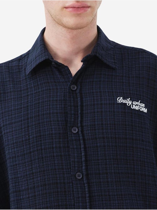 Camicia in cotone a quadri vestibilità rilassata da uomo giesto - Kiabi Camicia in cotone a quadri vestibilità rilassata da uomo giesto - Kiabi