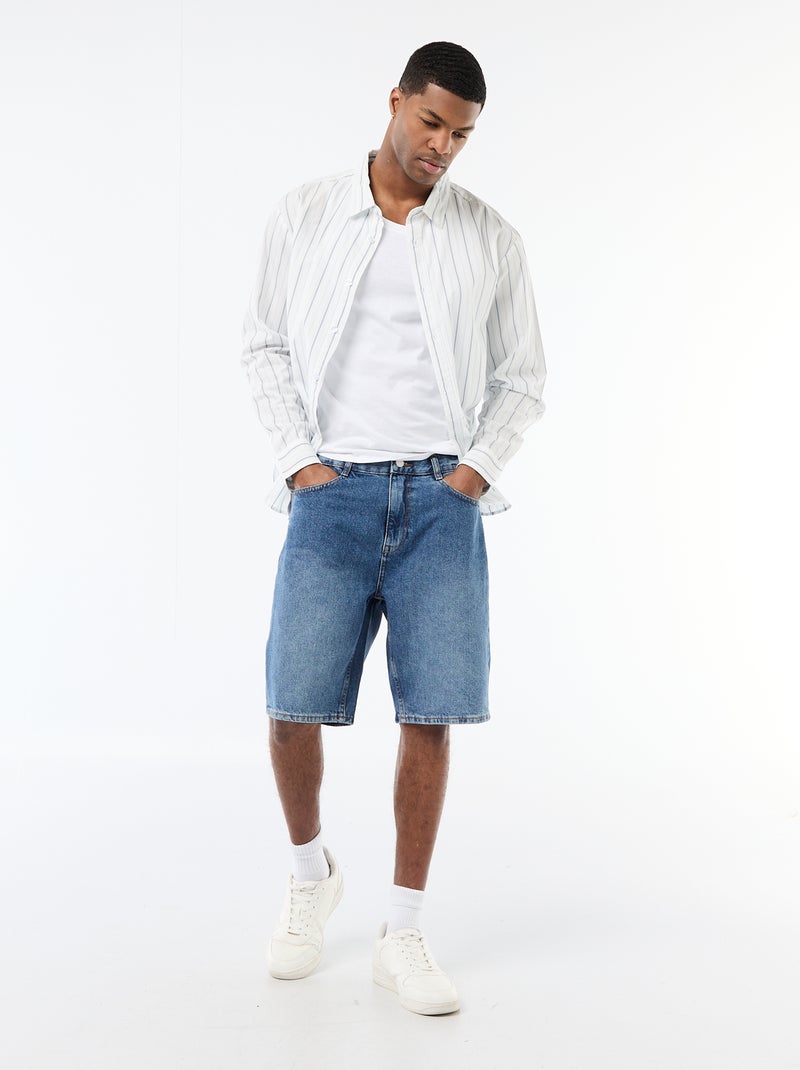 Camicia in cotone a righe Bianco - Kiabi