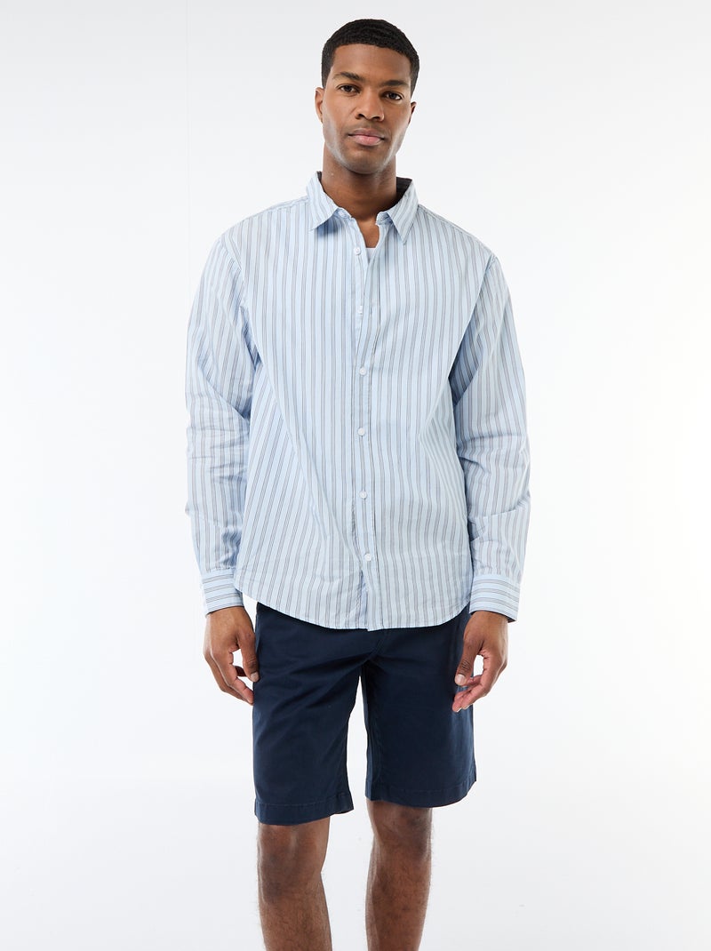 Camicia in cotone a righe Blu - Kiabi