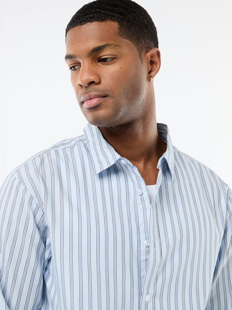 Camicia in cotone a righe Blu - Kiabi