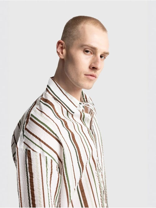 Camicia in cotone a righe dal fit rilassato giesto - Kiabi Camicia in cotone a righe dal fit rilassato giesto - Kiabi