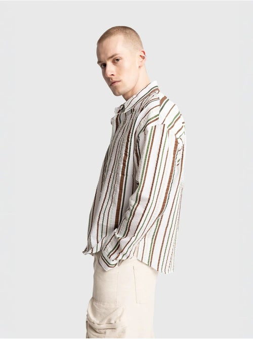 Camicia in cotone a righe dal fit rilassato giesto - Kiabi Camicia in cotone a righe dal fit rilassato giesto - Kiabi