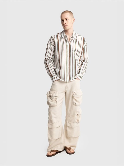 Camicia in cotone a righe dal fit rilassato giesto - Kiabi Camicia in cotone a righe dal fit rilassato giesto - Kiabi