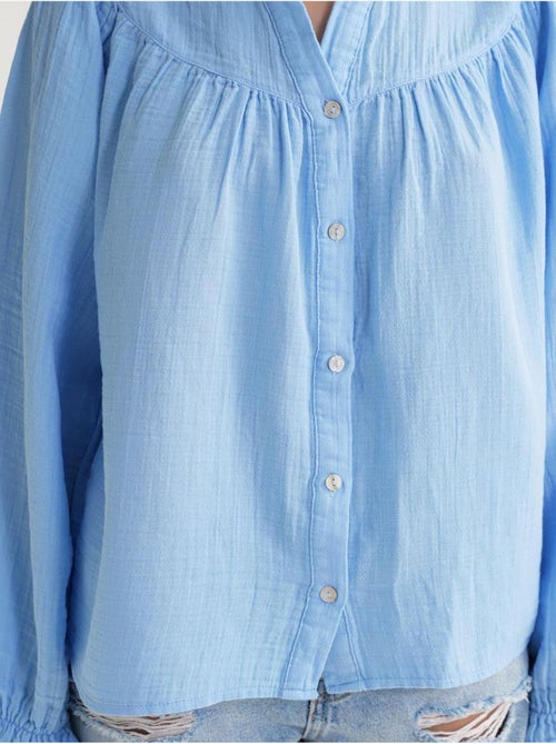 Camicia in cotone con colletto alla coreana e bottoni mixray - Kiabi Camicia in cotone con colletto alla coreana e bottoni mixray - Kiabi