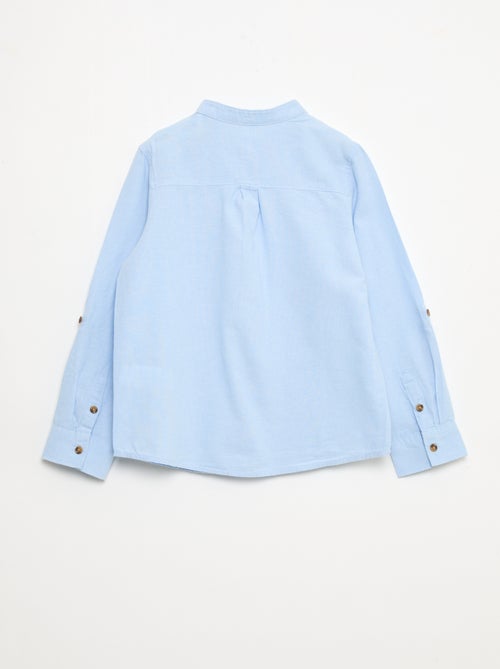 Camicia in cotone con collo alla coreana da uomo - Kiabi Camicia in cotone con collo alla coreana da uomo - Kiabi
