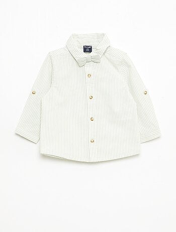 Camicia in cotone con papillon removibile