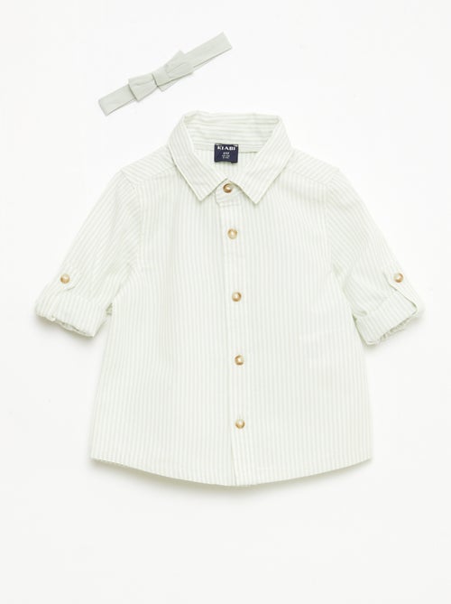 Camicia in cotone con papillon removibile - Kiabi