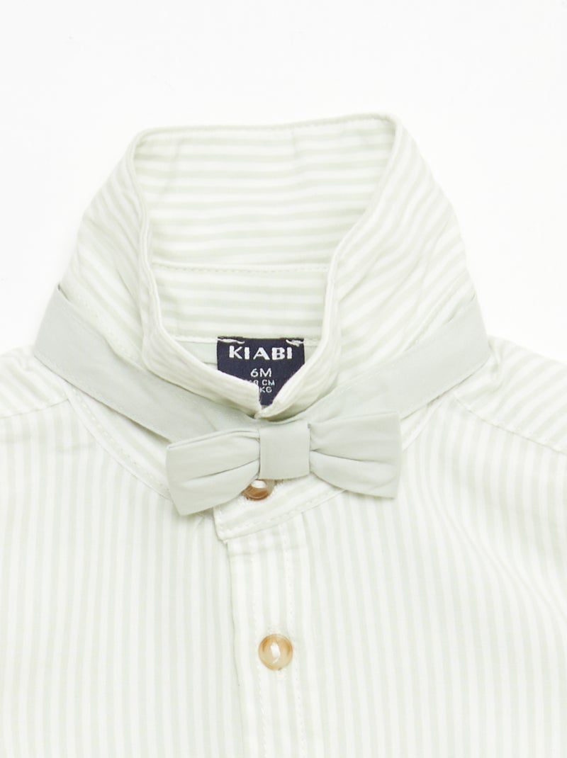 Camicia in cotone con papillon removibile Bianco - Kiabi