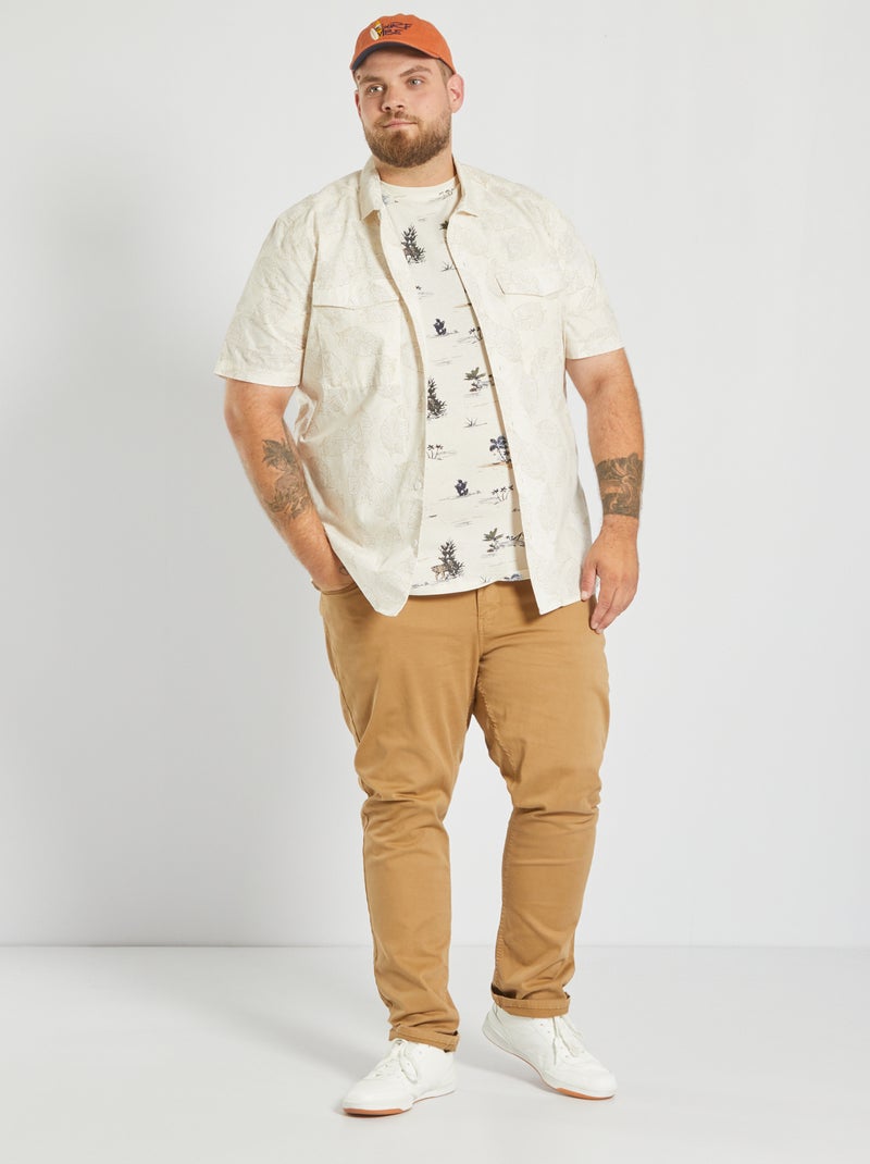 Camicia in cotone con stampa BIANCO - Kiabi