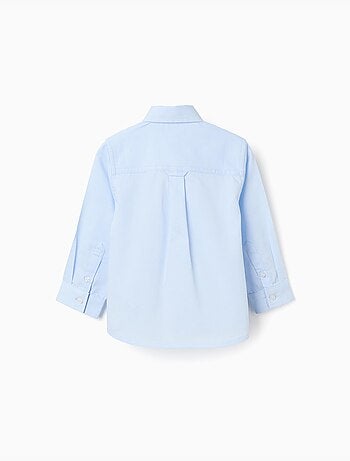 Camicia in cotone dobby a manica lunga