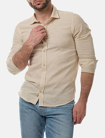 Camicia in cotone e lino