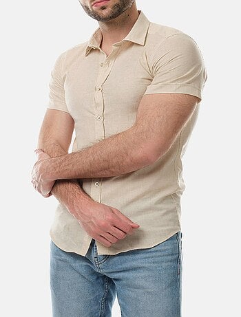 Camicia in cotone e lino