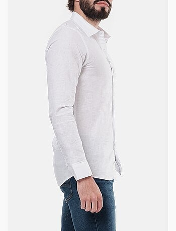 Camicia in cotone e lino