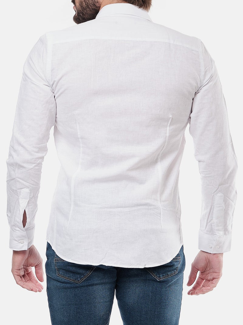Camicia in cotone e lino Bianco - Kiabi